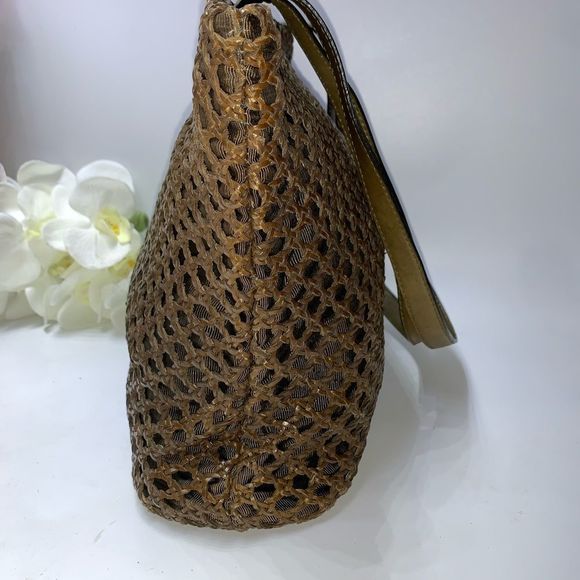Fossil Brown Woven Tote Bag - Picture 5 of 13